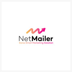 Modern NetMailer email marketing company logo design