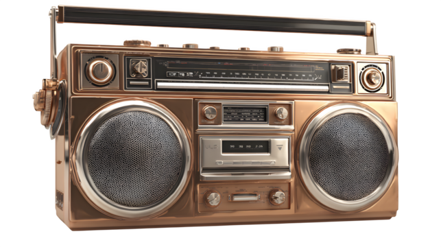 old radio isolated on white