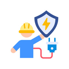 Electrical Safety flat color icon