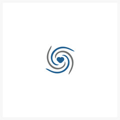 bstract Spiral Heart Symbol Logo Design