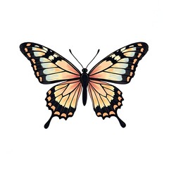 Obraz premium Simple Butterfly Outline Illustration Vector Art