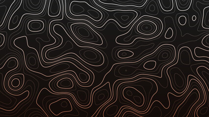 Abstract topographic contour lines on dark background