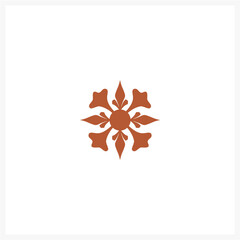 Traditional Floral Ornament Geometric Decorative Symbol Design