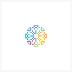 Colorful Abstract Floral Circle Logo Design