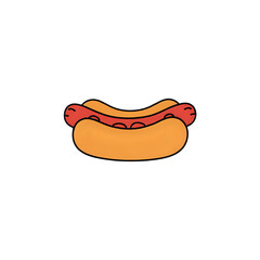 Cartoon Hot Dog Illustration:  Perfect for Menus, Websites & Branding