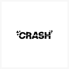 Creative Broken Text Crash Logo Design