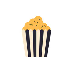Delicious Popcorn in Striped Box: Cinema Snack Graphic