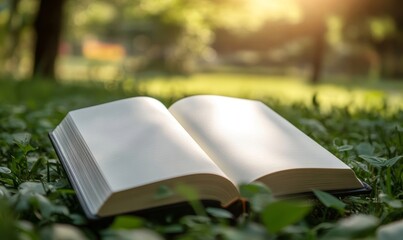 Notebook journaling concept featuring an open page with space for personal thoughts, inviting the viewer to imagine their own words filling the page, encouraging self-reflection, Generative AI