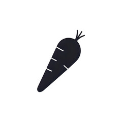 Silhouette Carrot: Minimalist Vegetable Graphic