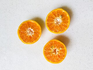 Overhead Shot of Sliced Tangerines 