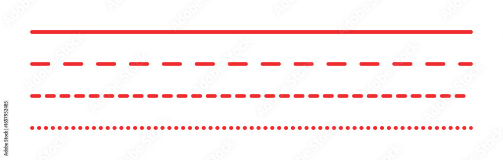 Poster red line pattern collection isolated transparent background, straight geometric elements with solid 