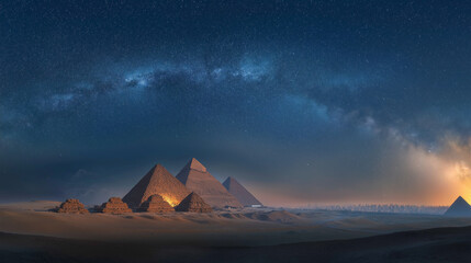 Under the milky way at the ancient pyramid site