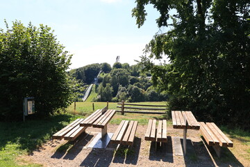 Blick auf die Skisprungschanze in Meinerzhagen