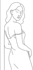 woman line art vector 