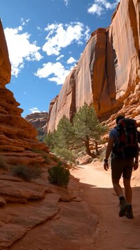 Sentier de randonn&eacute;e dans les canyons