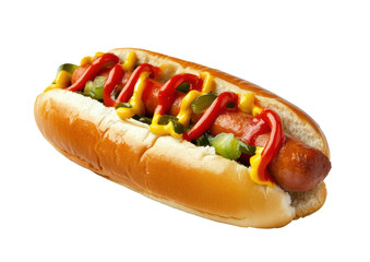 Delicious fresh hotdog with mustard