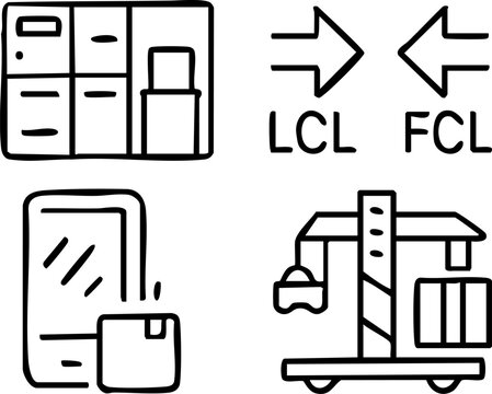 Shipping and Logistics Icons Set.