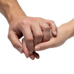 man and woman holding hands on Isolated transparent background png. generated with AI