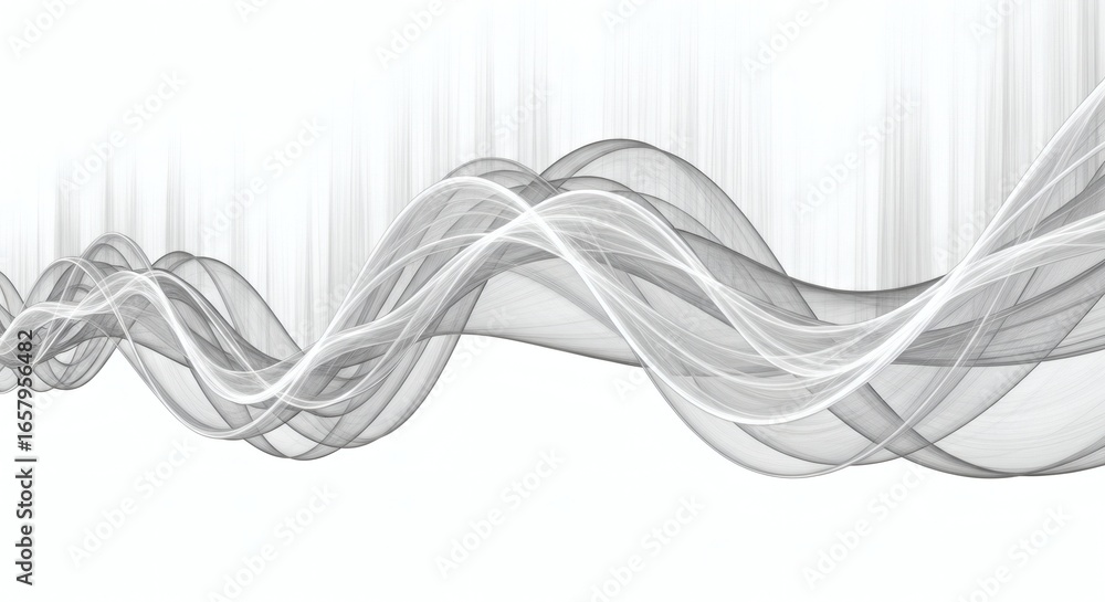 Canvas Prints abstract grey and white flowing lines and vertical strokes