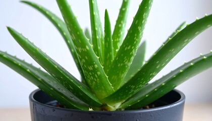 Fototapeta premium Close-up aloe vera plant in pot