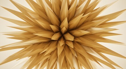 Abstract Golden Geometric Starburst with Sharp Edges and Soft Lighting.