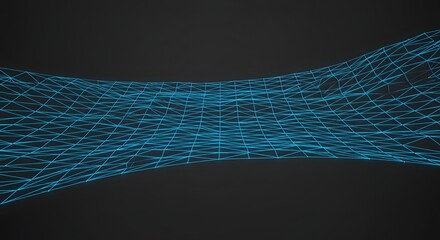 Abstract Blue Grid on Black Background Futuristic Digital Design.