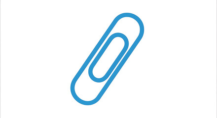 Obraz premium A blue paperclip isolated on a white background used for holding documents together in an office ai generated