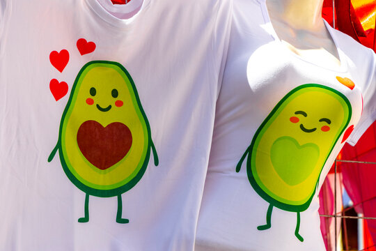 Mexican souvenirs avocado shirt t shirts in Mexico City.