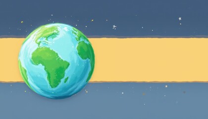 Fototapeta premium create a pastel style graphic illustration of the earth on a white background to celebrate earth day, focus on themes of environmental care and ecology