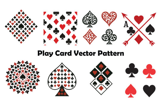 Play card suit vectors present diamond, club, heart, and spade on white background