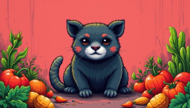 create an illustration featuring a puter at the center, the puter should be depicted in a way that makes it the main focus of the image