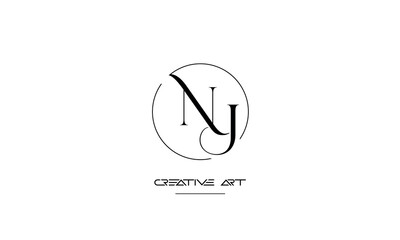 NJ, JN, N, J abstract letters logo monogram