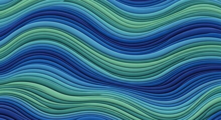 Rippling waves of blue and green hues with soft shadows