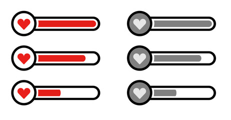 Heart Health and Energy Bars – Game HUD Icons	