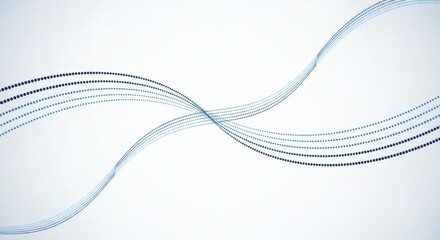 Wavy lines of blue dots against a white background