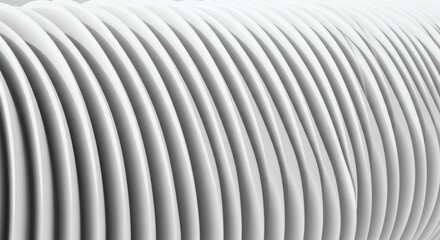 White curved ribbed surface abstract background