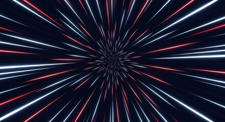 Zooming into a tunnel of red and white light streaks