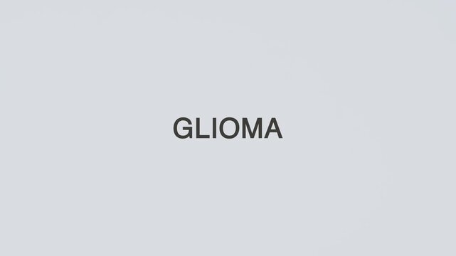 Glioma concept word stethoscope illustrative illustration text hand diagnosed on white background for brain health awareness, patient care, and medical evaluation