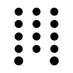 Pattern of black circles arranged in a grid formation against white backdrop