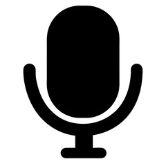 Simple black and white microphone icon perfect for web and graphic design