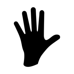 Stylized Black Hand with Fingers Displayed Open, a Simple Human Representation