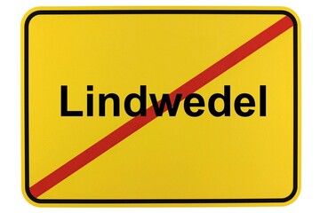 Illustration eines Ortsschildes der Gemeinde Lindwedel in Niedersachsen
