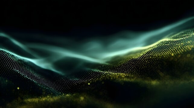 Vibrant digital waves and mesh lines in motion