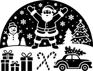 Christmas Silhouette Bundle – Festive Holiday Icons & Scenes vector bundle