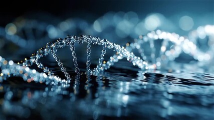 DNA molecule spins on the surface of water