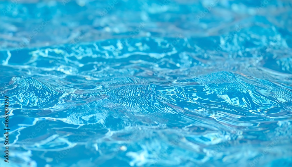 Poster a detailed close-up view of rippling water surface, showcasing intricate patterns of light and motio