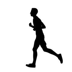 Silhouette of Young man running
