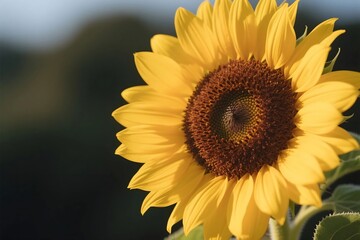 Obraz premium Close up of a bright sunflower in the garden