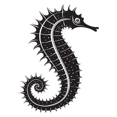 black sea cucumber Silhouette Vector, High Quality Illustration on White Background