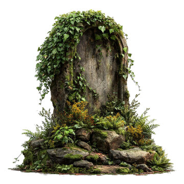 stone archway overgrown with green ivy clip art preview